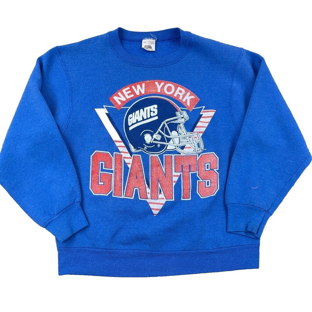 Vintage‎ New York Giants Sweatshirt Men Small Blue Crewneck 80s 90s Faded NFL *